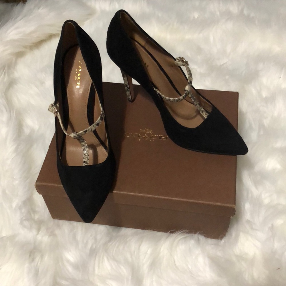 Women’s coach black / snake heel 8.5. Worn maybe 3 times